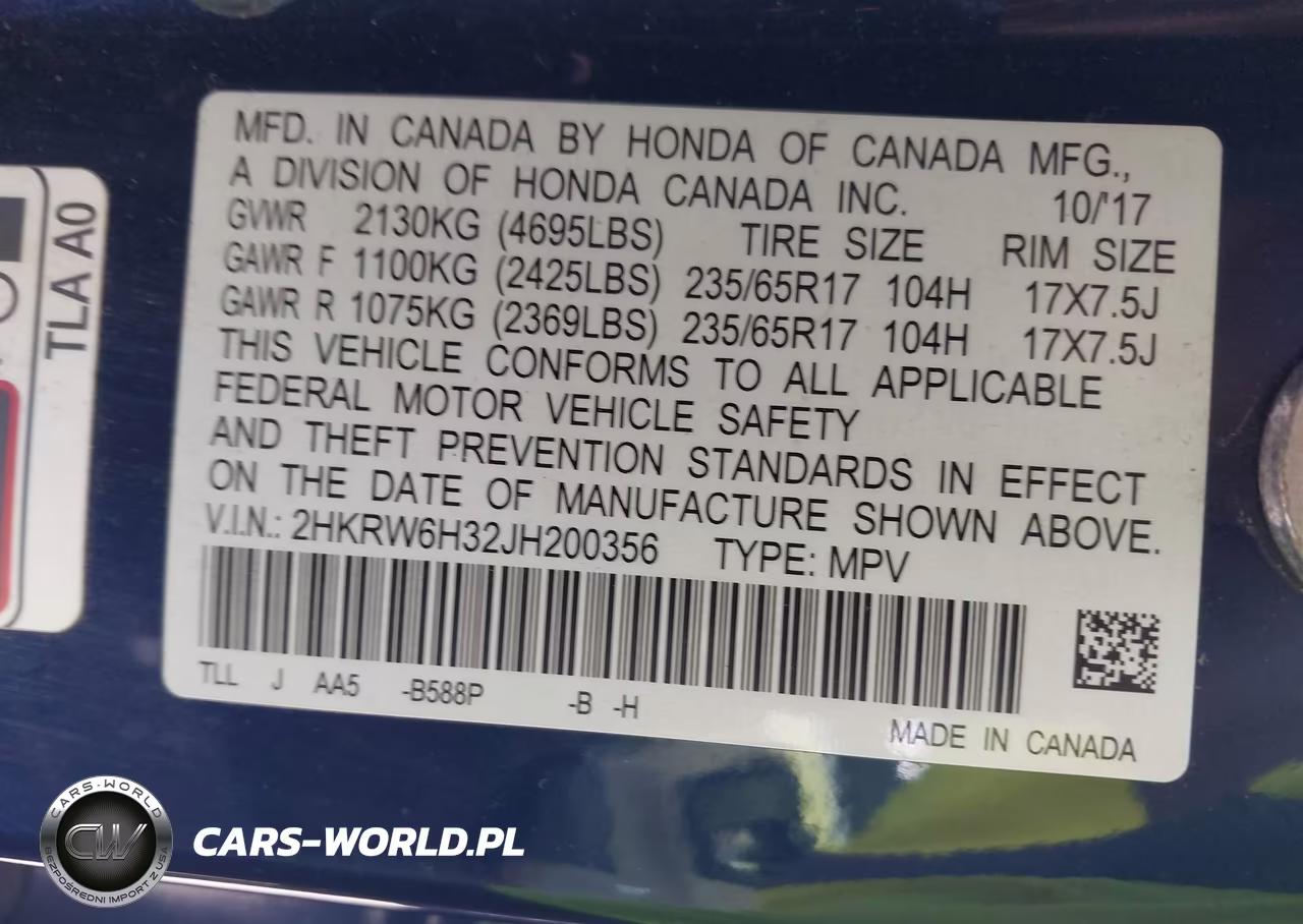 2018 Honda Cr-V Lx VIN:2HKRW6H32JH200356 - 9
