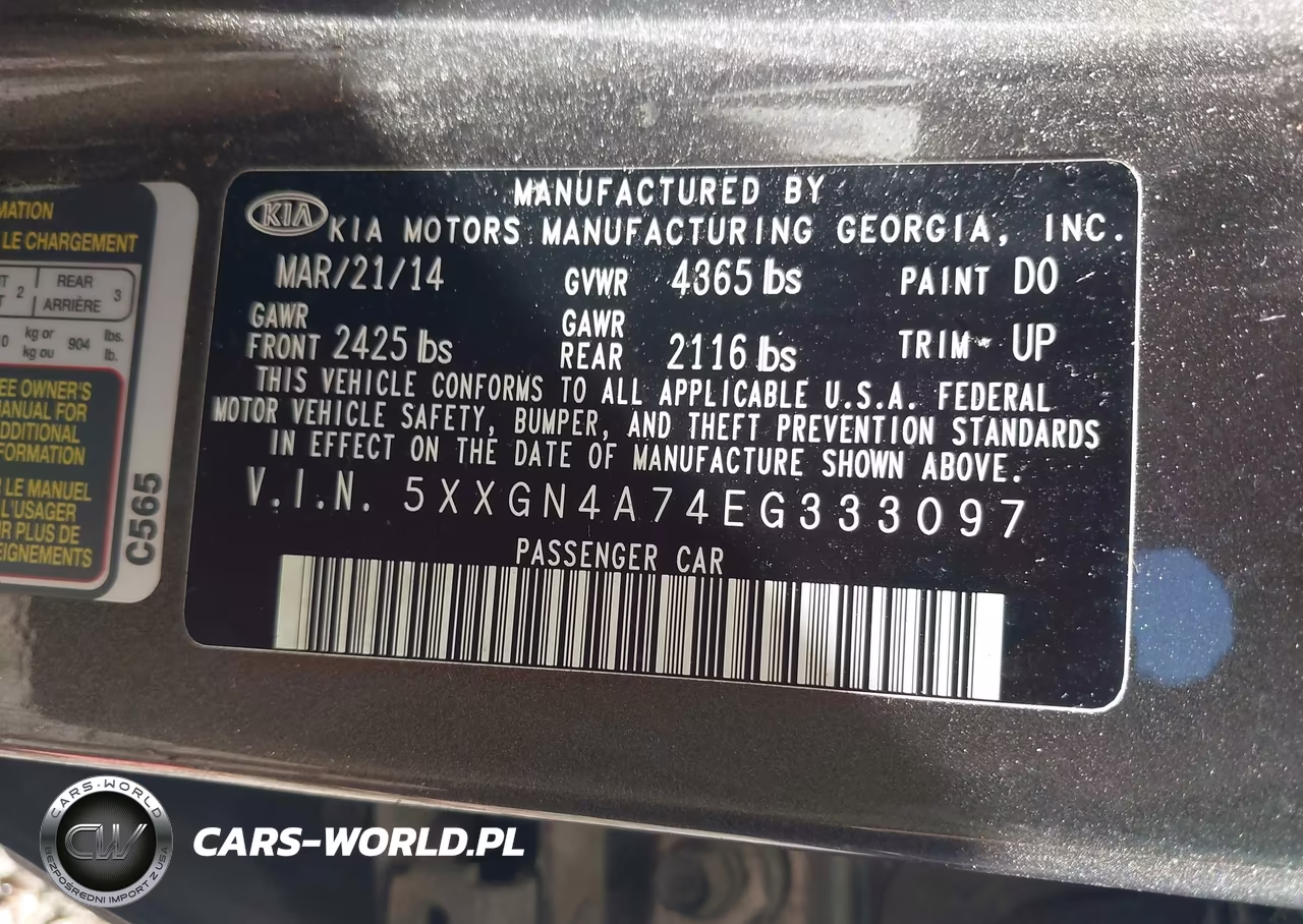 2014 Kia Optima Ex VIN:5XXGN4A74EG333097 - 9