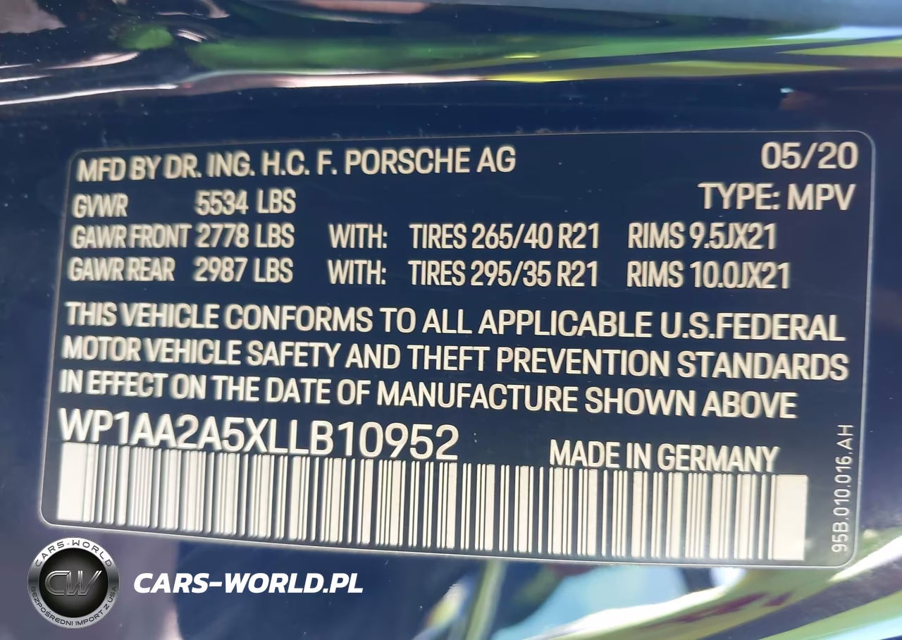2020 Porsche Macan VIN:WP1AA2A5XLLB10952 - 9
