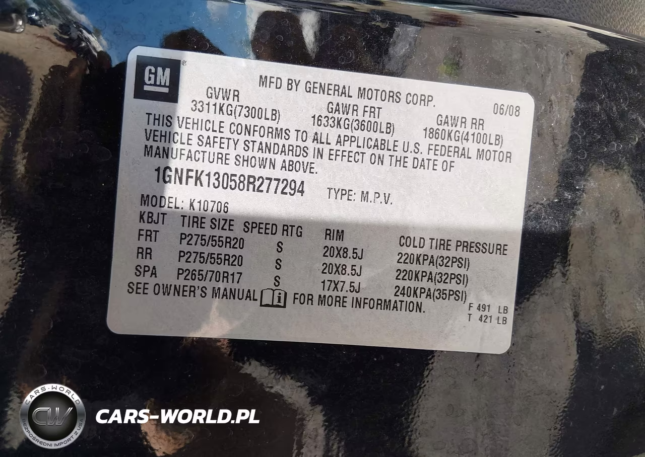 2008 Chevrolet Tahoe Ltz VIN:1GNFK13058R277294 - 9