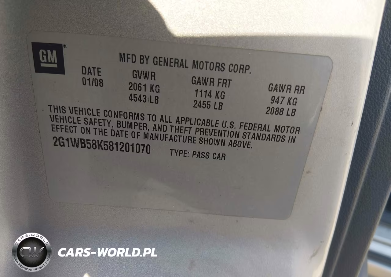 2008 Chevrolet Impala Ls VIN:2G1WB58K581201070 - 9
