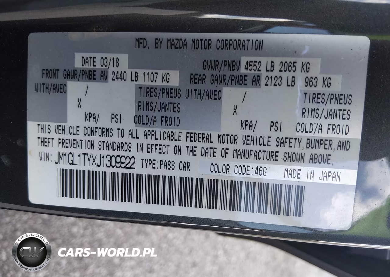 2018 Mazda Mazda6 Grand Touring VIN:JM1GL1TYXJ1309922 - 9