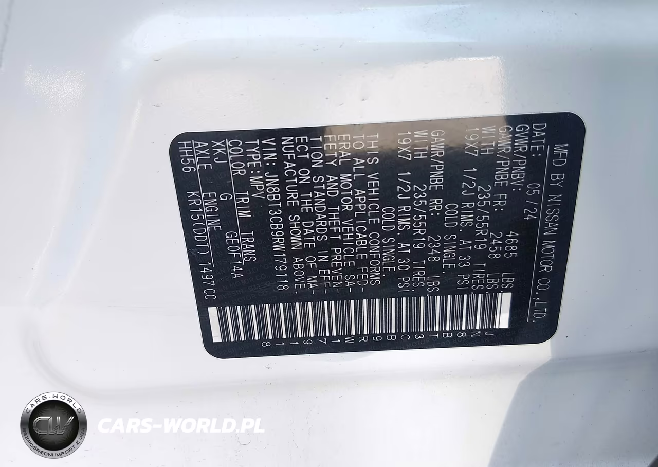 2024 Nissan Rogue Sl Intelligent Awd VIN:JN8BT3CB9RW179118 - 9