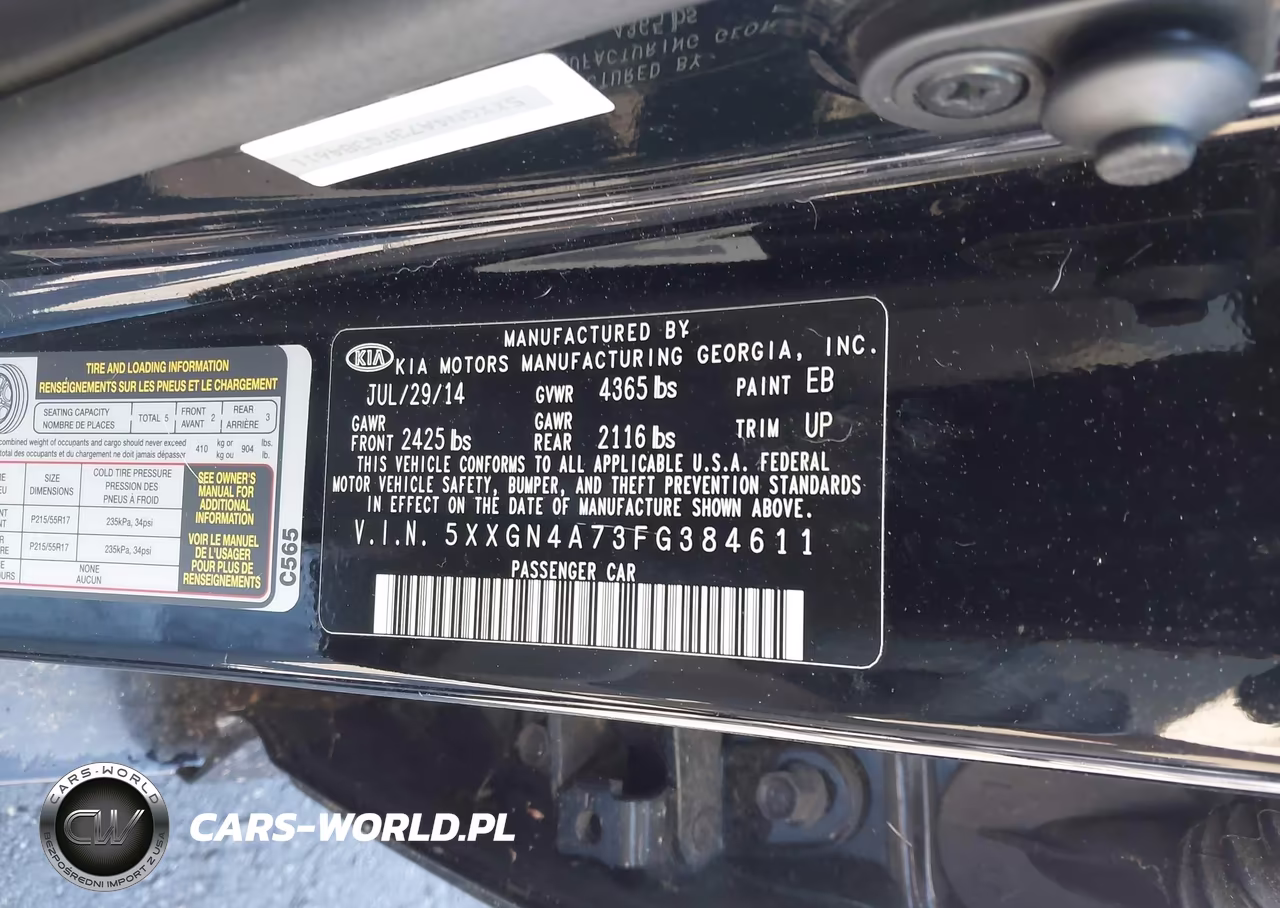 2015 Kia Optima Ex VIN:5XXGN4A73FG384611 - 9