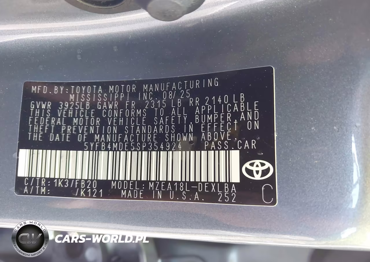 2025 Toyota Corolla Le VIN:5YFB4MDE5SP354924 - 9