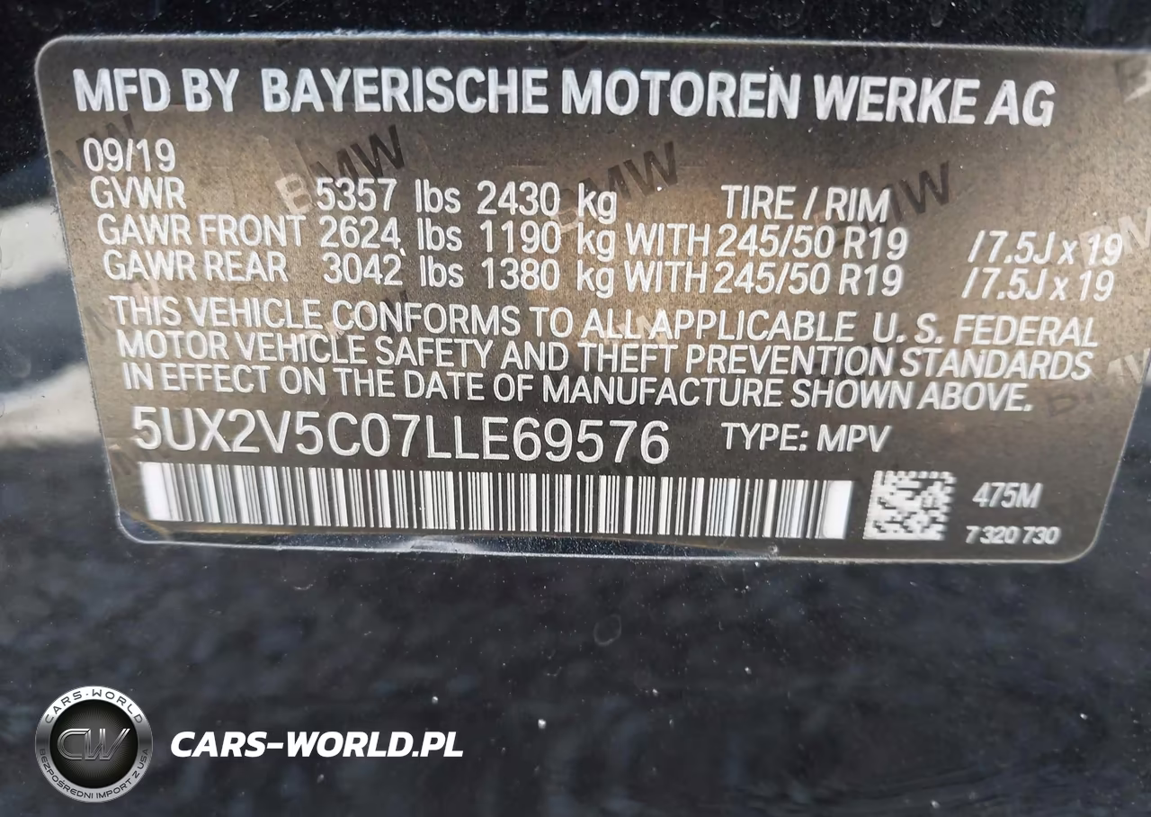 2020 BMW X4 M40I VIN:5UX2V5C07LLE69576 - 9