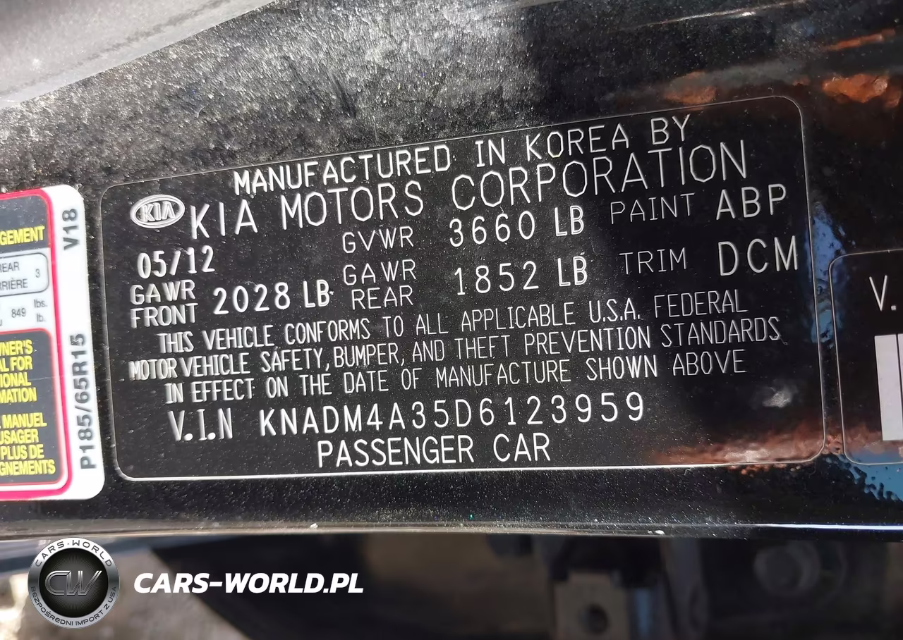 2013 Kia Rio Lx VIN:KNADM4A35D6123959 - 9