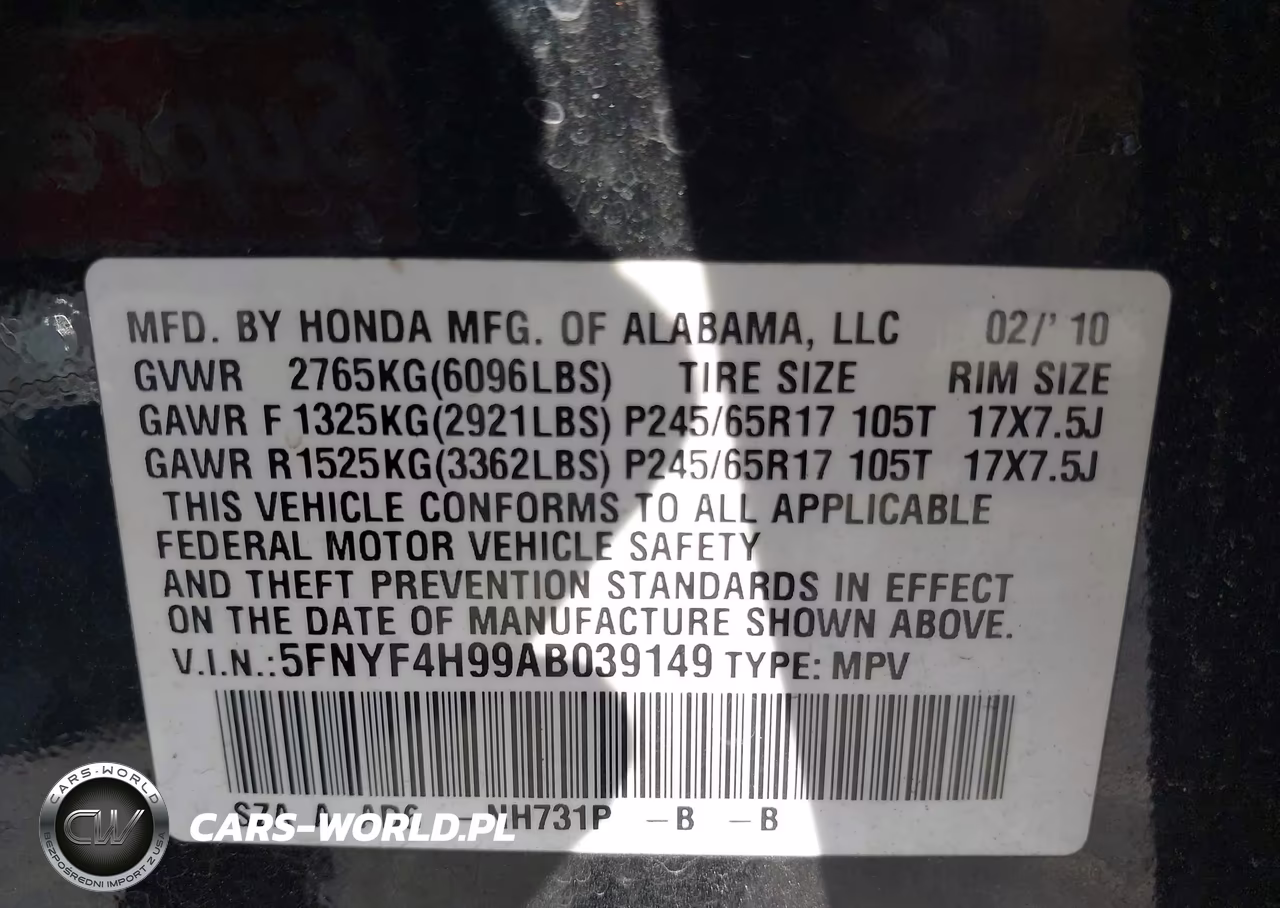 2010 Honda Pilot Touring VIN:5FNYF4H99AB039149 - 9