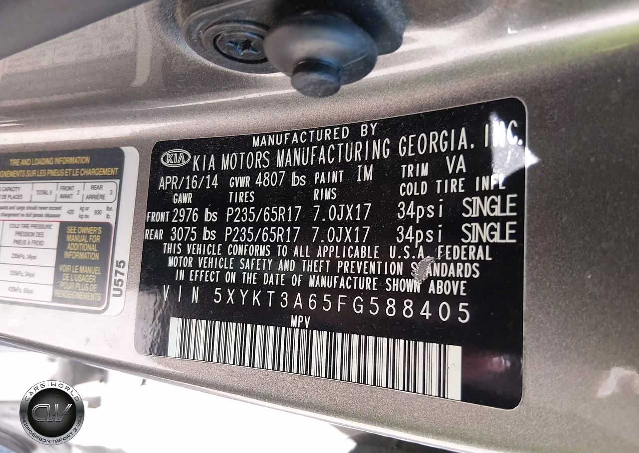 2015 Kia Sorento Lx VIN:5XYKT3A65FG588405 - 9