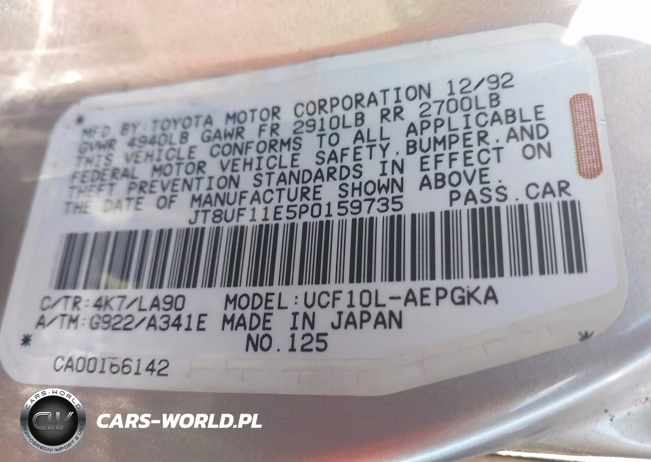 1993 Lexus Ls 400 VIN:JT8UF11E5P0159735 - 8