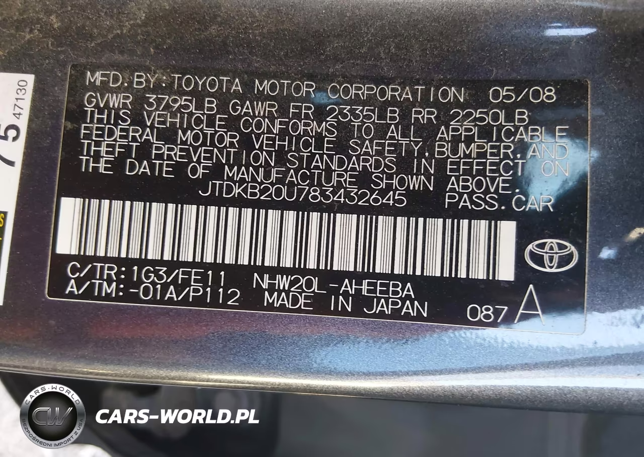 2008 Toyota Prius VIN:JTDKB20U783432645 - 9