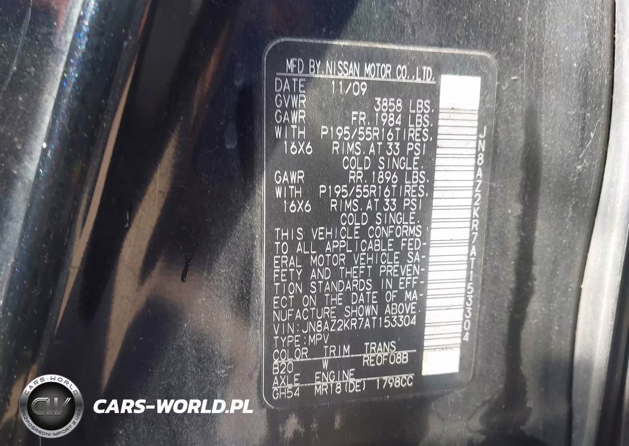2010 Nissan Cube 1.8Sl VIN:JN8AZ2KR7AT153304 - 9