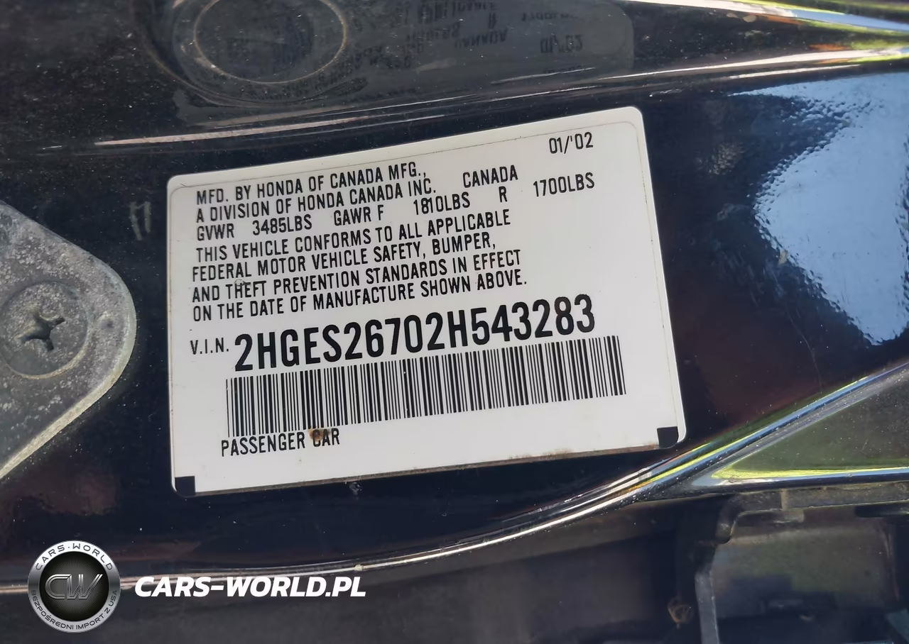 2002 Honda Civic Ex VIN:2HGES26702H543283 - 9