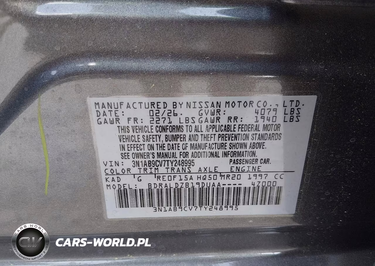2026 Nissan Sentra Sv VIN:3N1AB9CV7TY248995 - 9