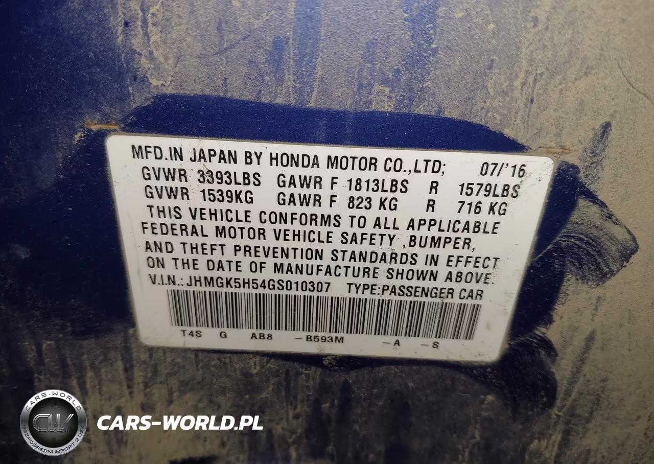 2016 Honda Fit Lx VIN:JHMGK5H54GS010307 - 9