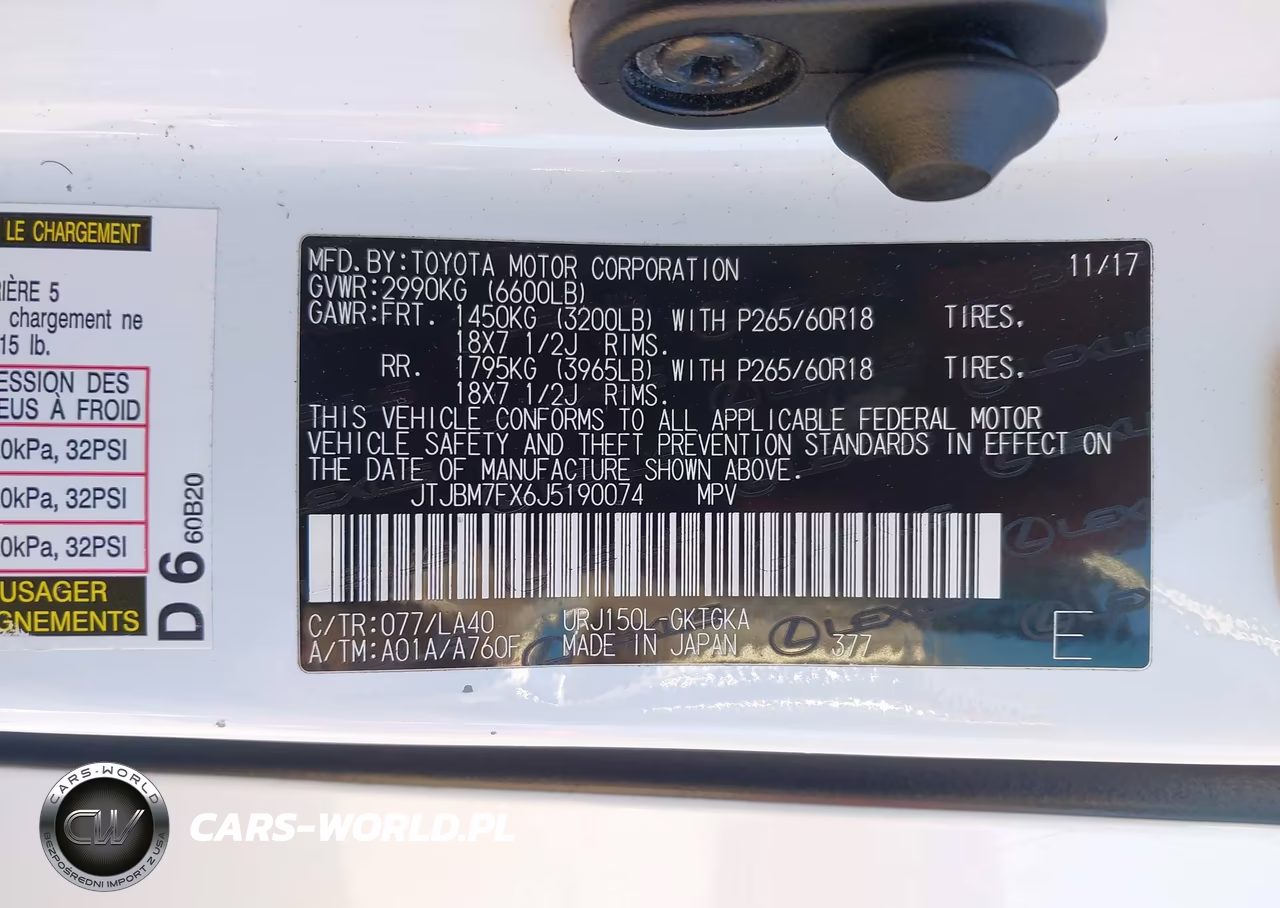 2018 Lexus Gx 460 VIN:JTJBM7FX6J5190074 - 9