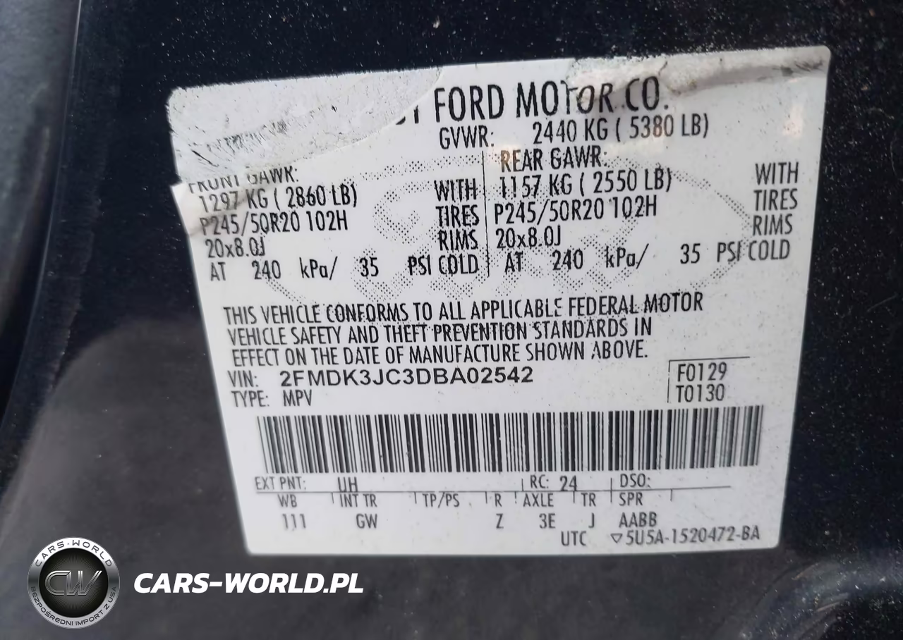 2013 Ford Edge Sel VIN:2FMDK3JC3DBA02542 - 9