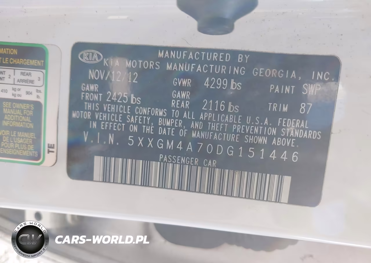 2013 Kia Optima Lx VIN:5XXGM4A70DG151446 - 9