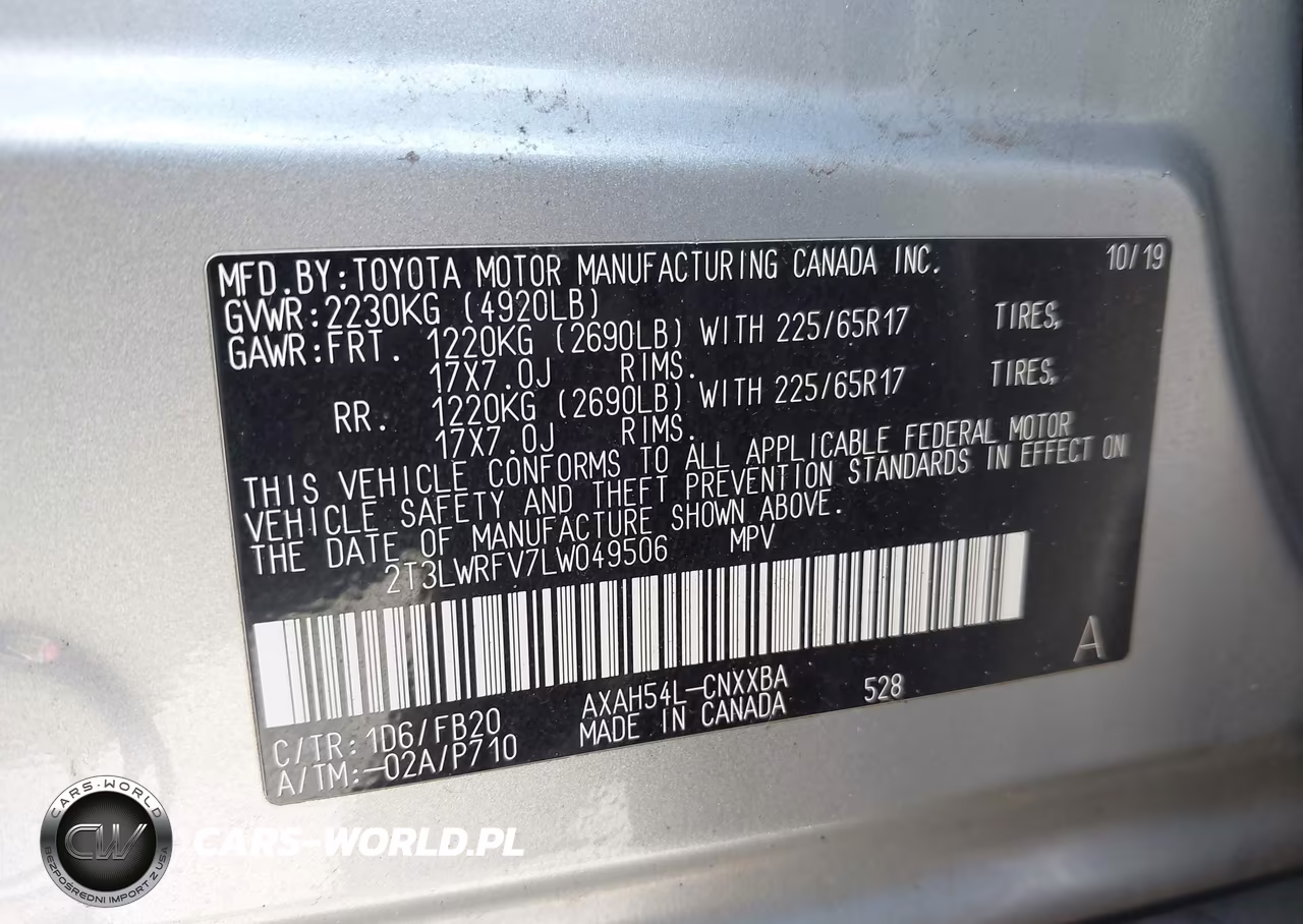 2020 Toyota Rav4 Hybrid Le VIN:2T3LWRFV7LW049506 - 9