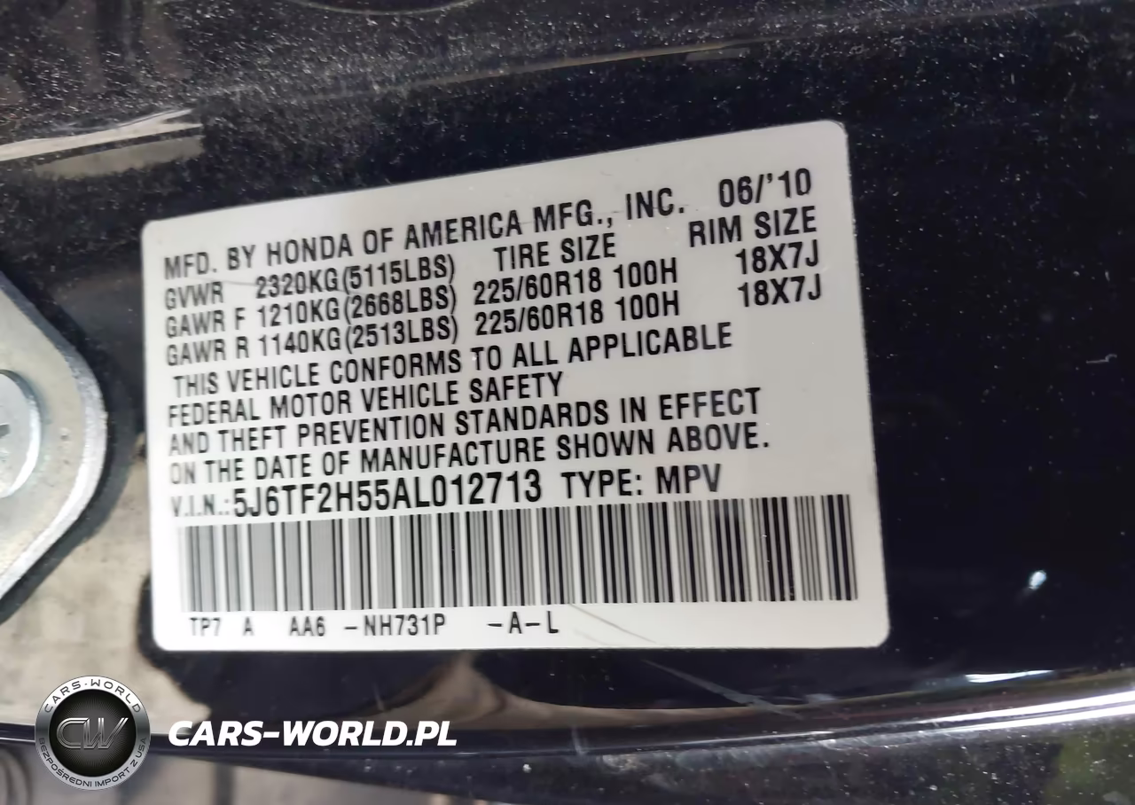 2010 Honda Accord Crosstour Ex-L VIN:5J6TF2H55AL012713 - 9