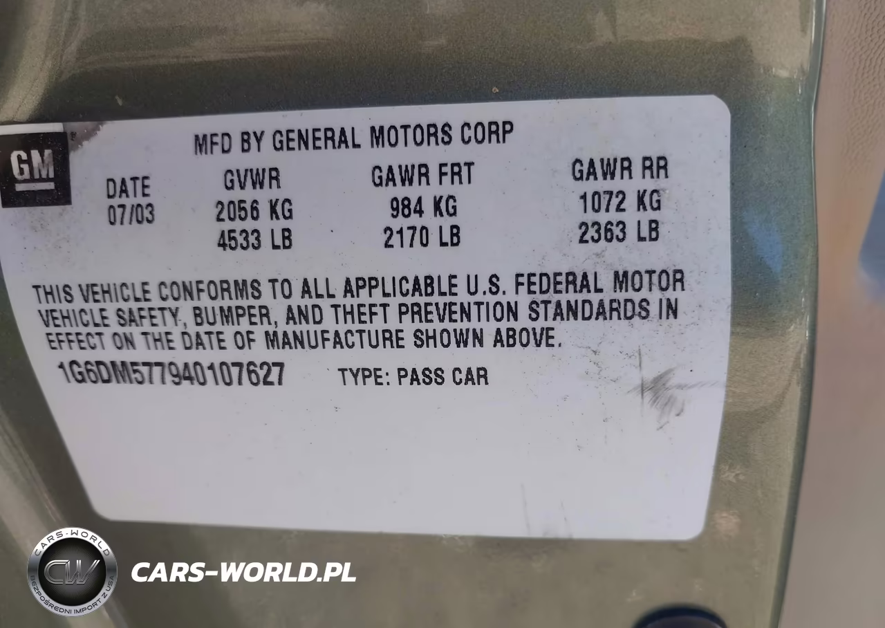 2004 Cadillac Cts Standard VIN:1G6DM577940107627 - 9