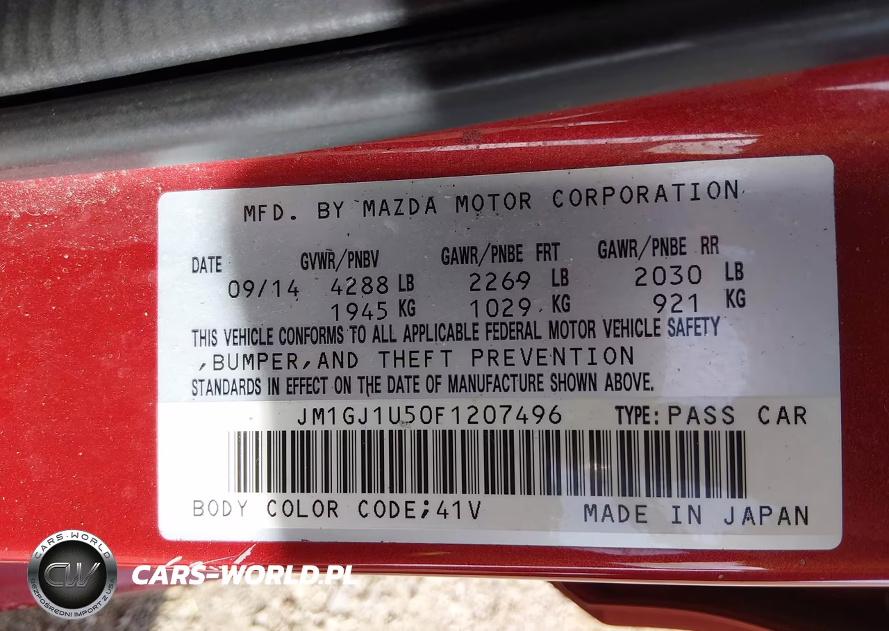 2015 Mazda Mazda6 VIN:JM1GJ1U50F1207496 - 9
