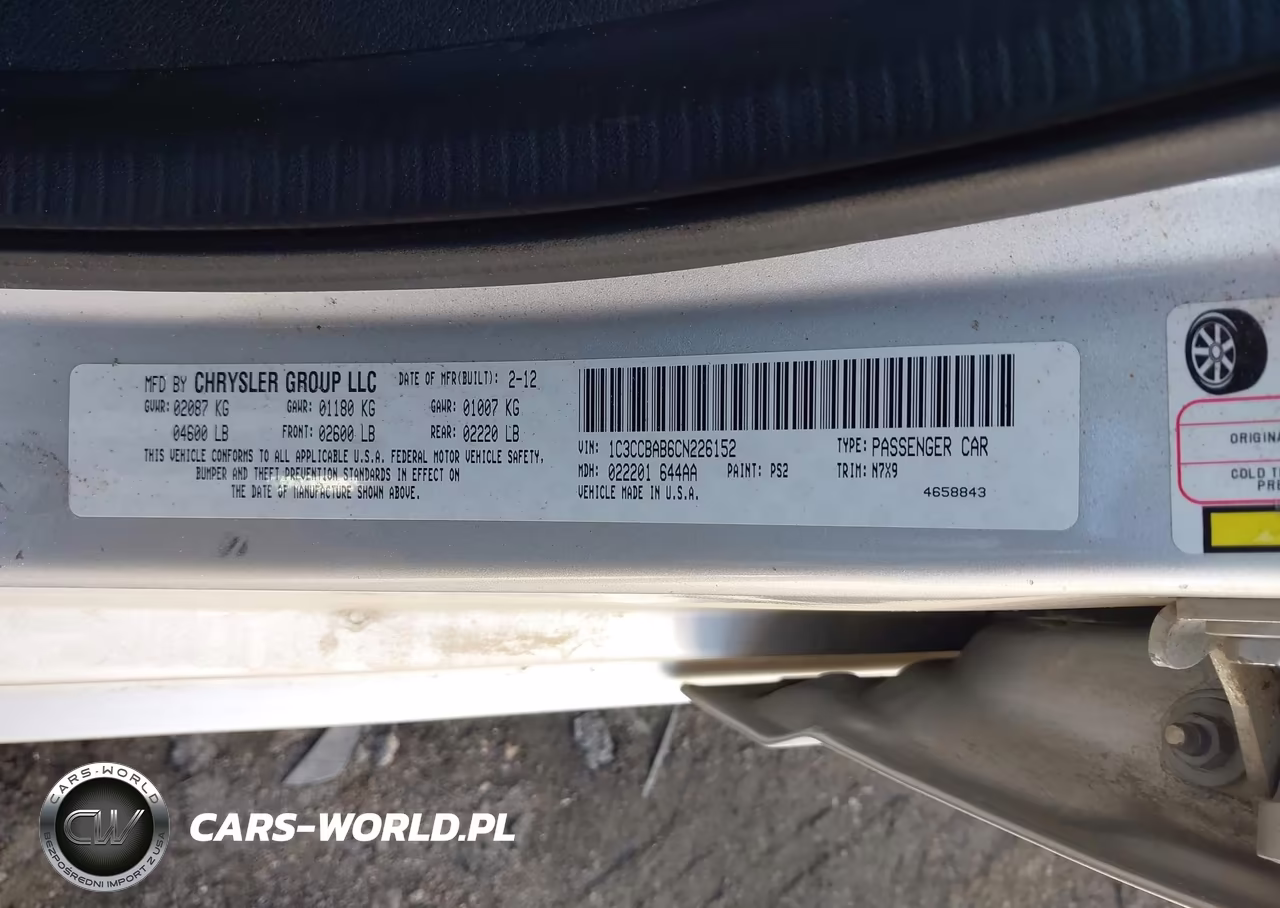 2012 Chrysler 200 Lx VIN:1C3CCBAB6CN226152 - 9