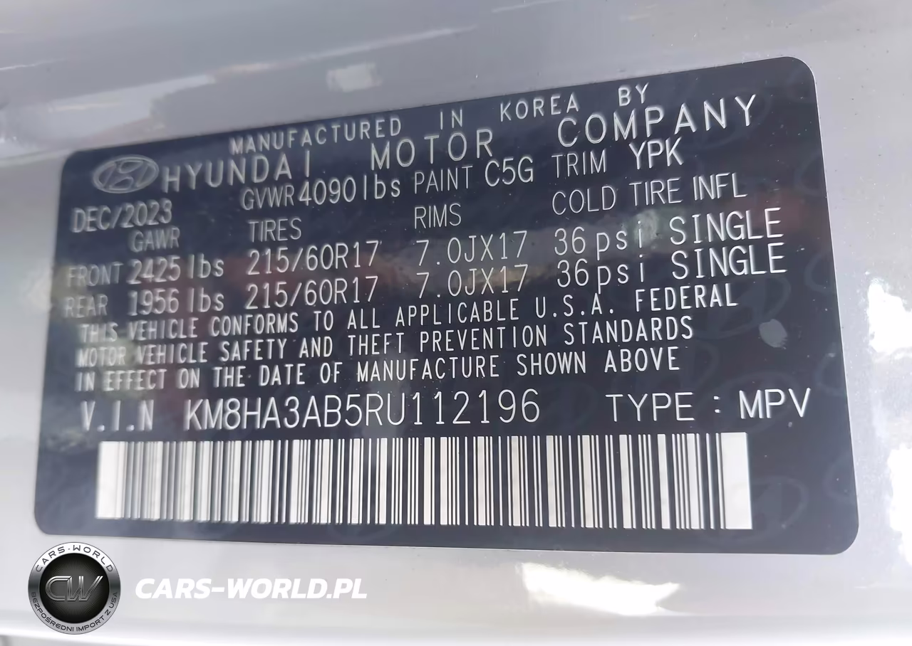 2024 Hyundai Kona Se VIN:KM8HA3AB5RU112196 - 9