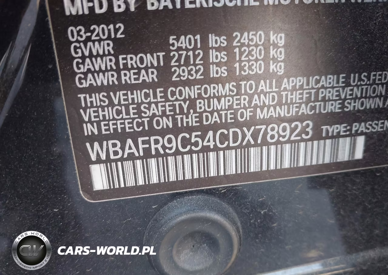 2012 BMW 550I VIN:WBAFR9C54CDX78923 - 9