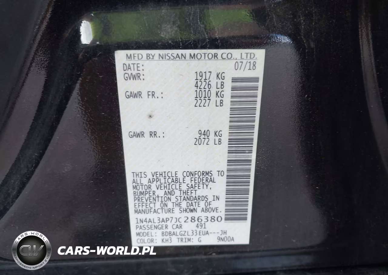 2018 Nissan Altima 2.5 S VIN:1N4AL3AP7JC286380 - 9