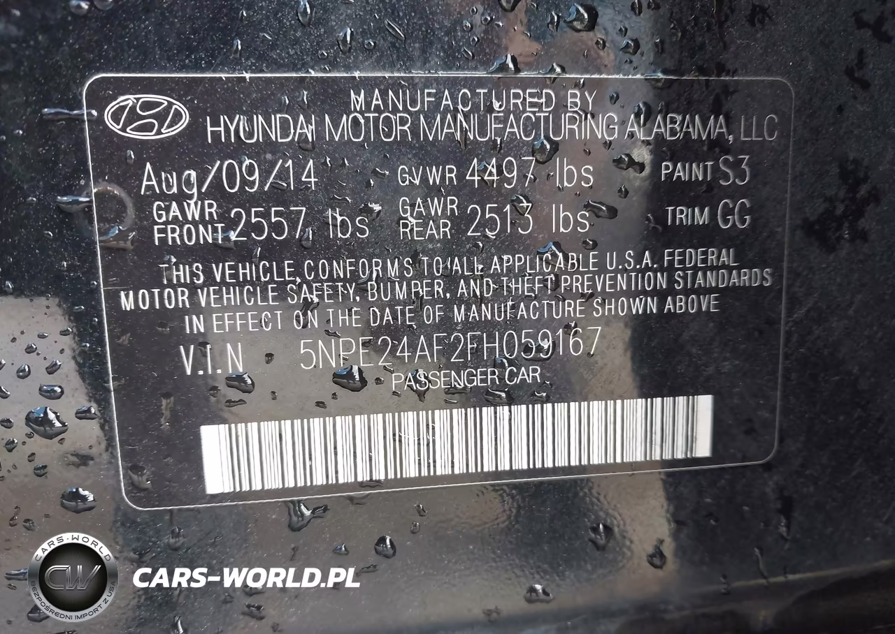 2015 Hyundai Sonata Se VIN:5NPE24AF2FH059167 - 9
