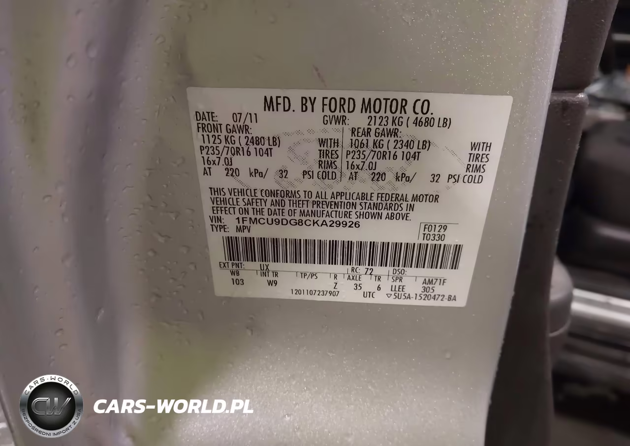 2012 Ford Escape Xlt VIN:1FMCU9DG8CKA29926 - 9