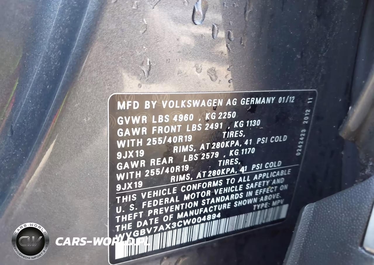 2012 Volkswagen Tiguan Sel VIN:WVGBV7AX3CW004894 - 9