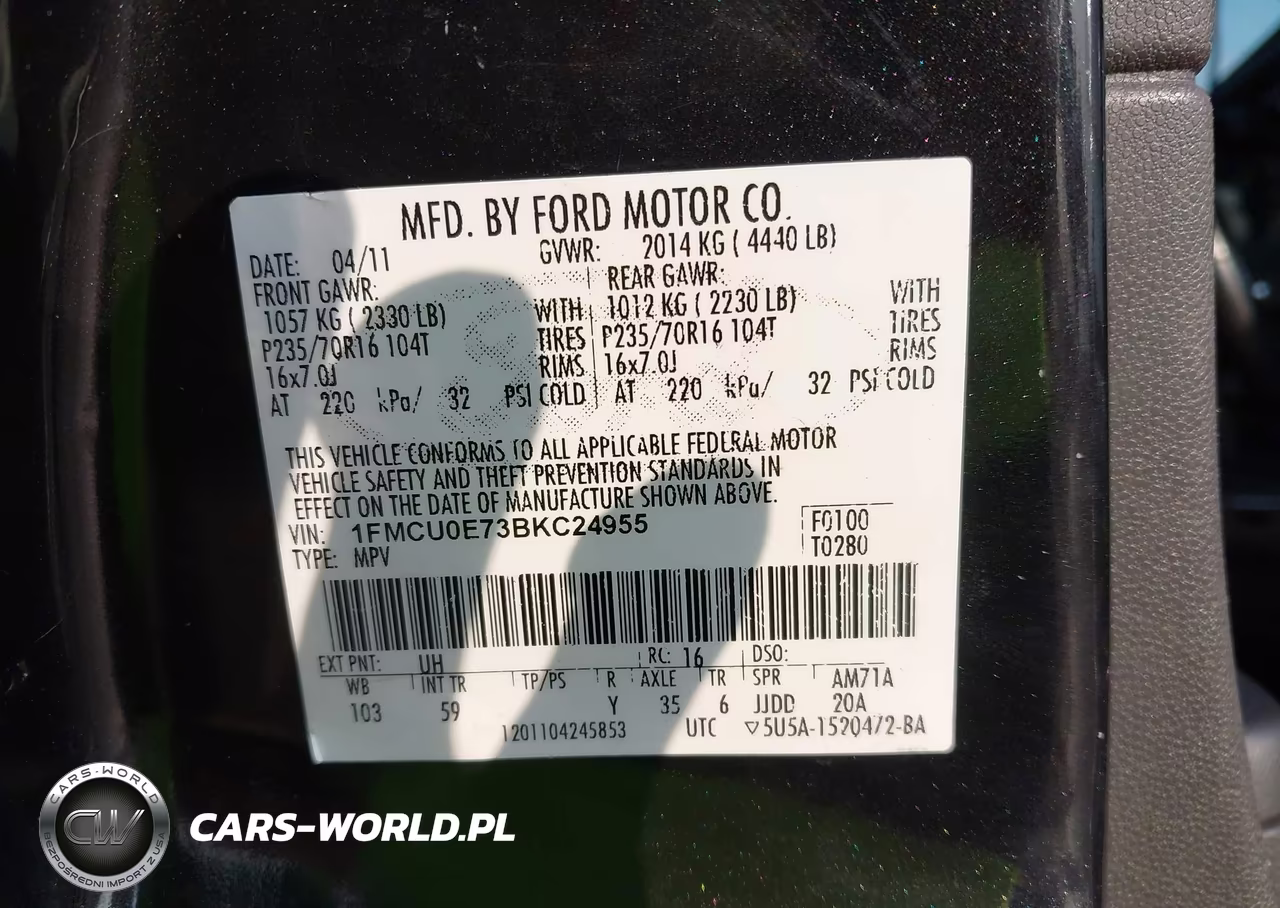 2011 Ford Escape Limited VIN:1FMCU0E73BKC24955 - 9