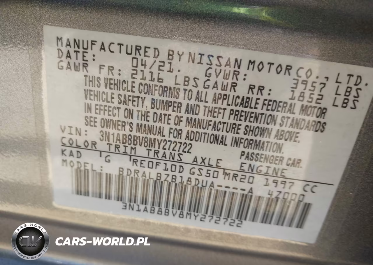 2021 Nissan Sentra S Xtronic Cvt VIN:3N1AB8BV8MY272722 - 9