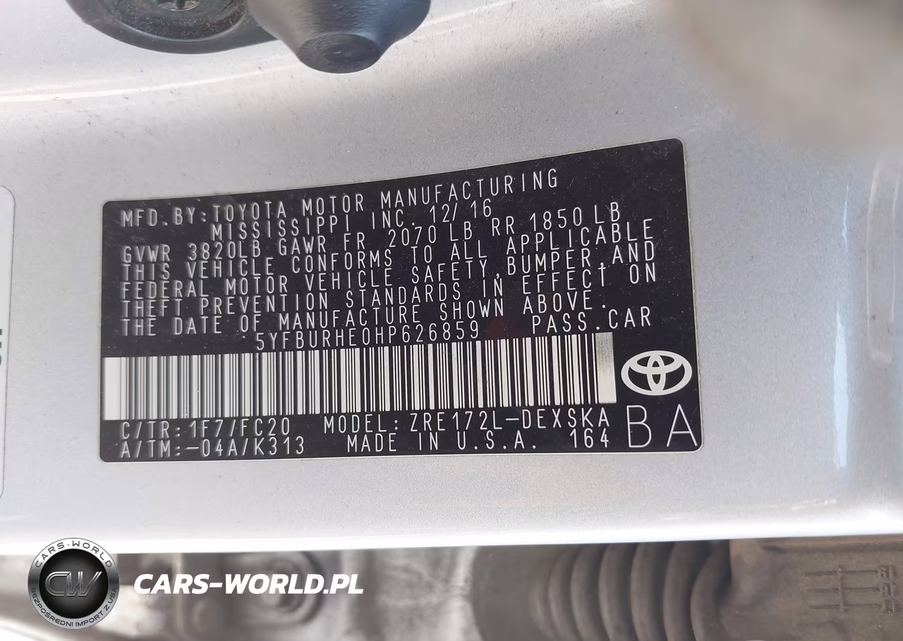 2017 Toyota Corolla Se VIN:5YFBURHE0HP626859 - 9