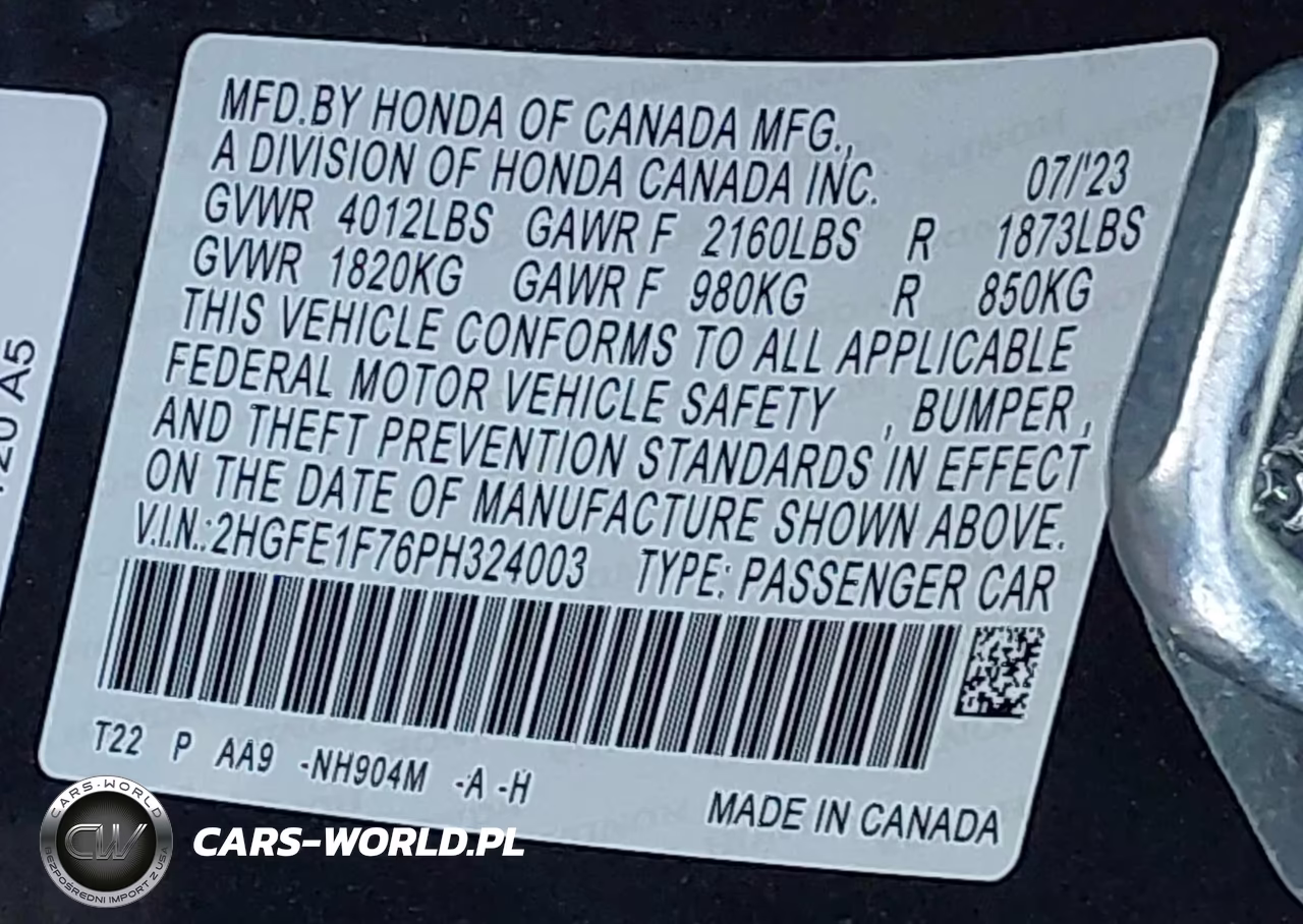 2023 Honda Civic Ex-Ex W-O Bsi VIN:2HGFE1F76PH324003 - 9