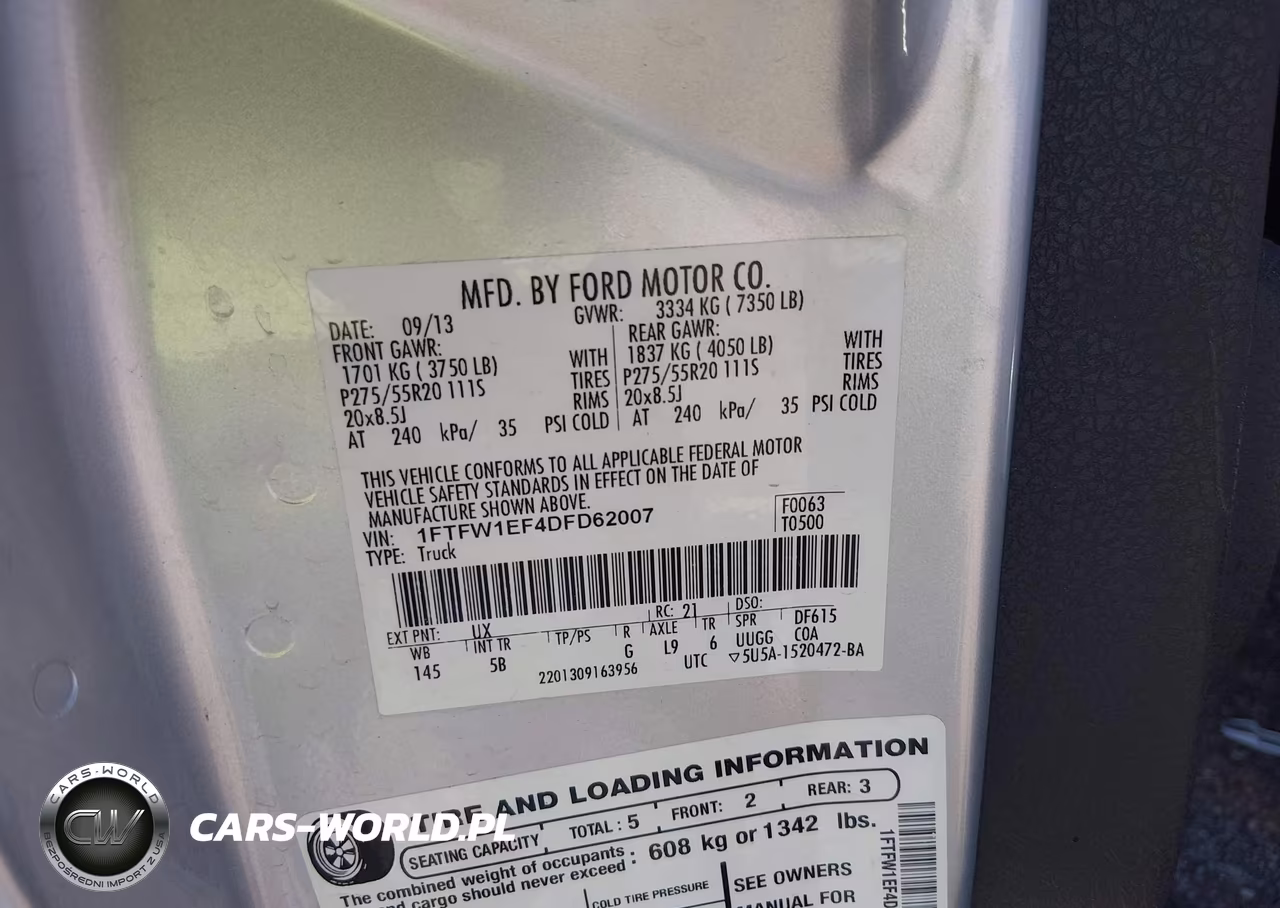 2013 Ford F-150 Fx4 VIN:1FTFW1EF4DFD62007 - 9