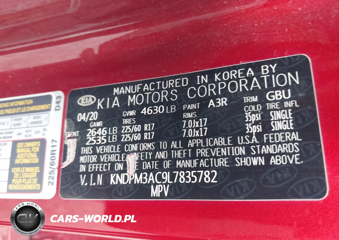 2020 Kia Sportage Lx VIN:KNDPM3AC9L7835782 - 9