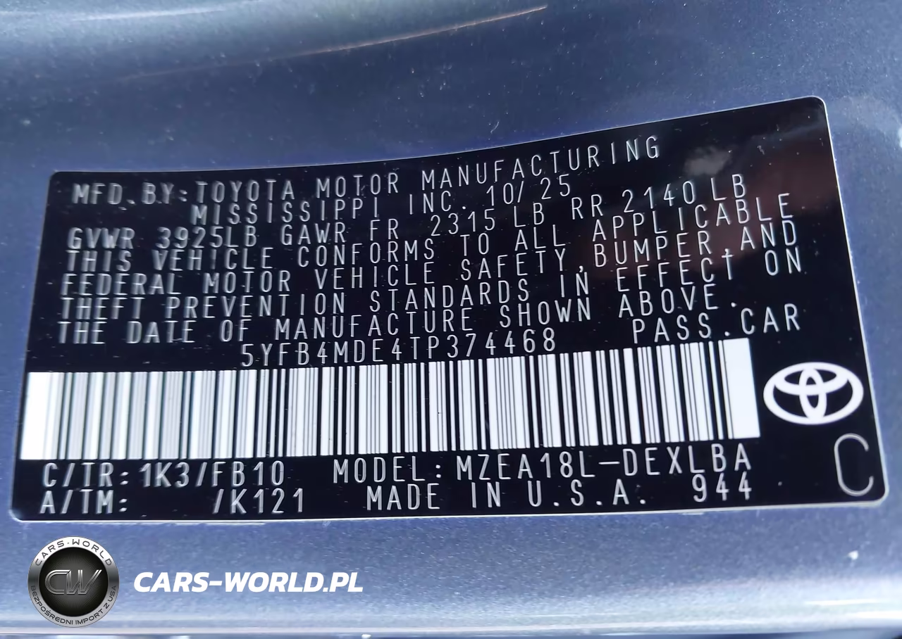 2026 Toyota Corolla Le VIN:5YFB4MDE4TP374468 - 9