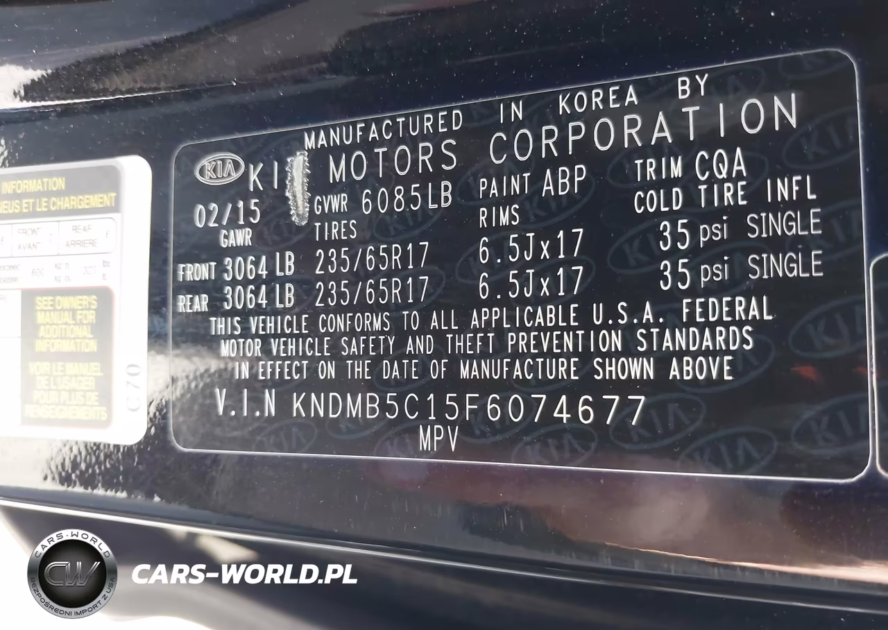2015 Kia Sedona Lx VIN:KNDMB5C15F6074677 - 9