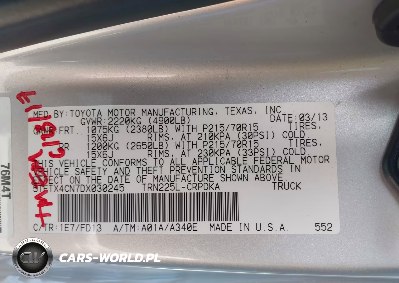 2013 Toyota Tacoma VIN:5TFTX4CN7DX030245 - 9