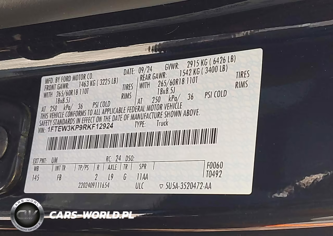 2024 Ford F-150 Xlt VIN:1FTEW3KP9RKF12924 - 9