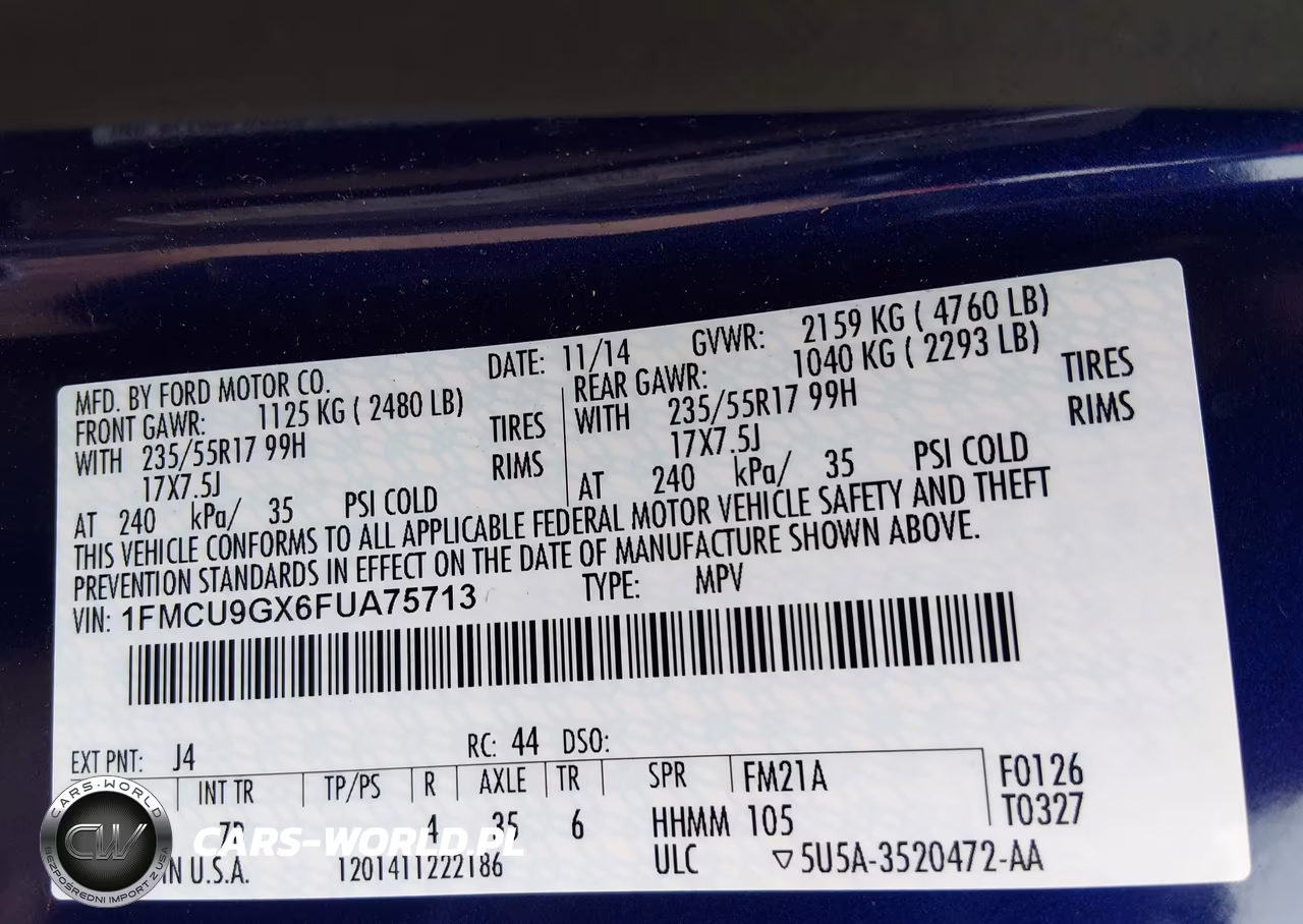 2015 Ford Escape Se VIN:1FMCU9GX6FUA75713 - 9