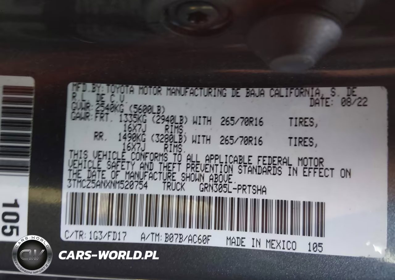 2022 Toyota Tacoma Trd Off Road VIN:3TMCZ5ANXNM520754 - 9