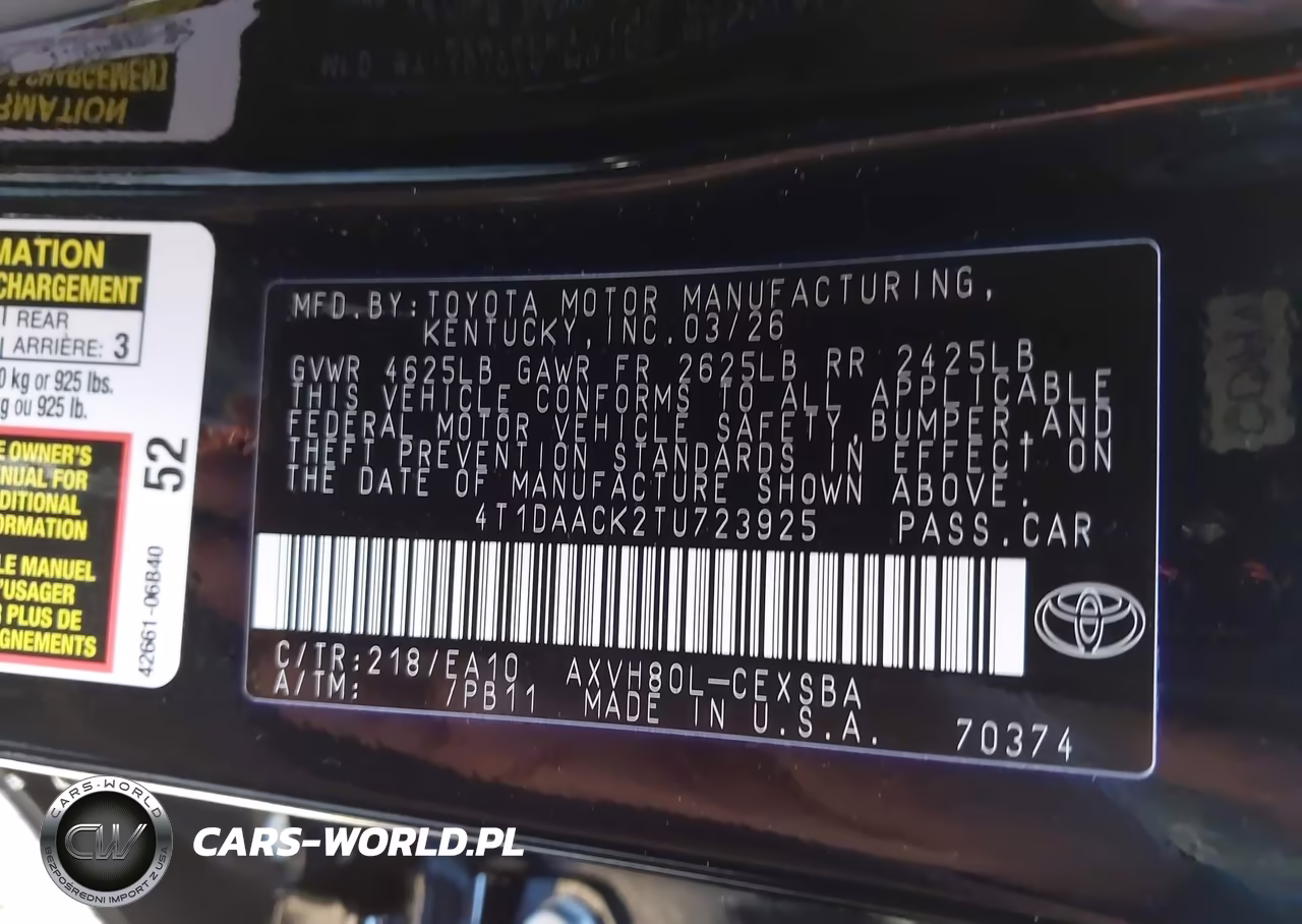 2026 Toyota Camry Se VIN:4T1DAACK2TU723925 - 9