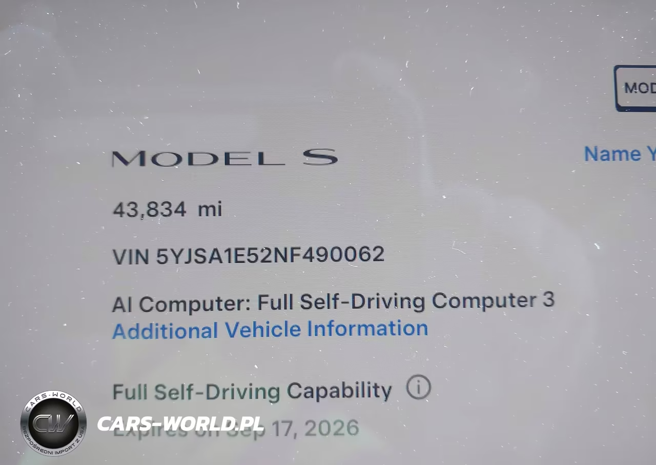 2022 Tesla Model S Dual Motor All-Wheel Drive VIN:5YJSA1E52NF490062 - 7