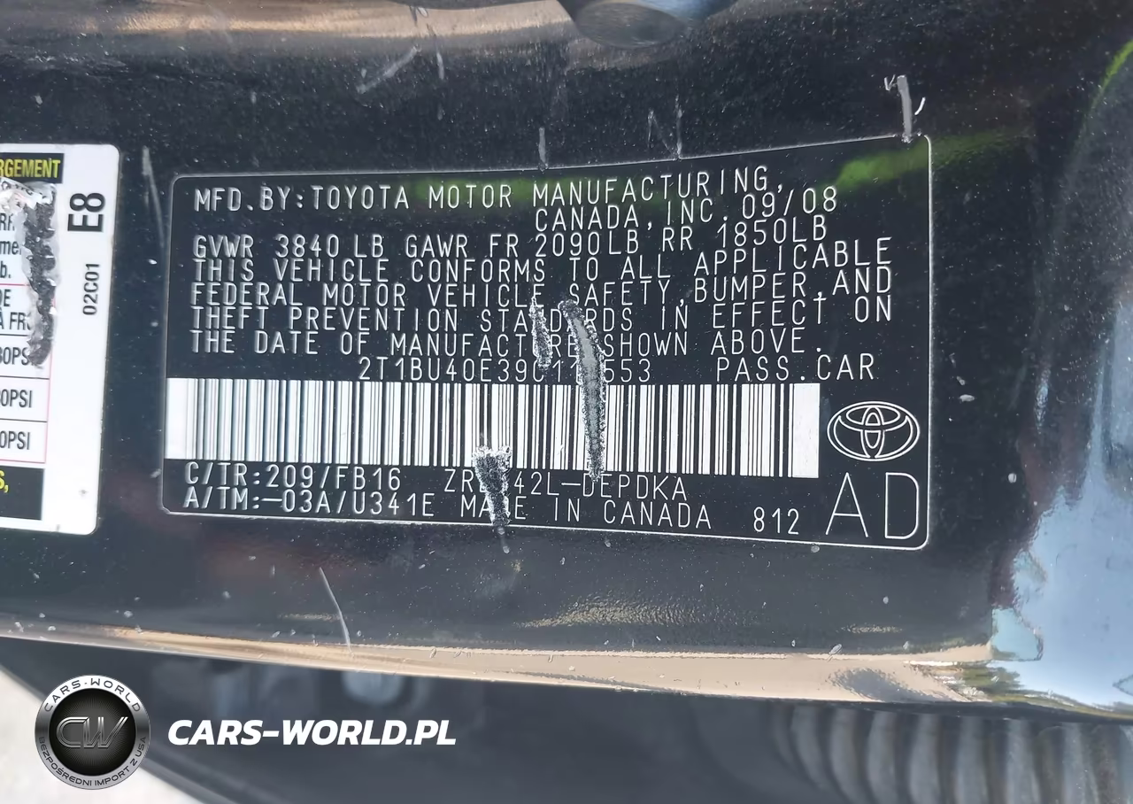 2009 Toyota Corolla Le VIN:2T1BU40E39C112553 - 9
