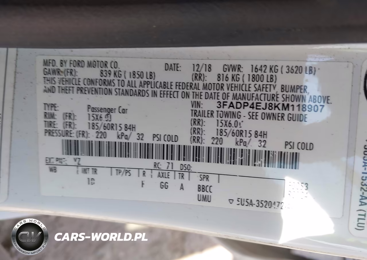 2019 Ford Fiesta Se VIN:3FADP4EJ8KM118907 - 9