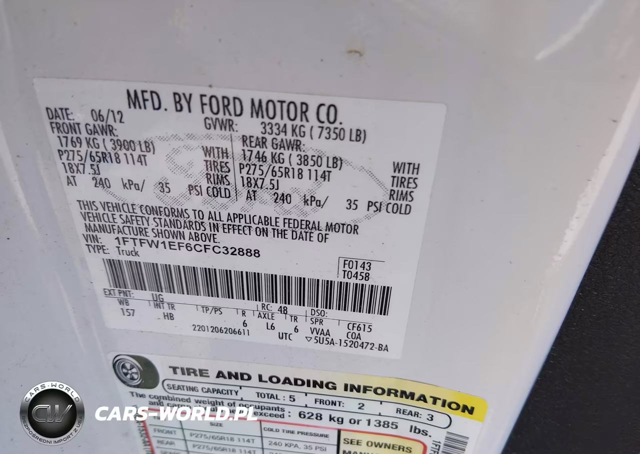 2012 Ford F-150 Lariat VIN:1FTFW1EF6CFC32888 - 9